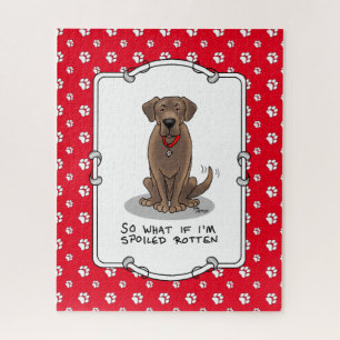 Puzzle Labrador de chocolate podrido con sabor a botella