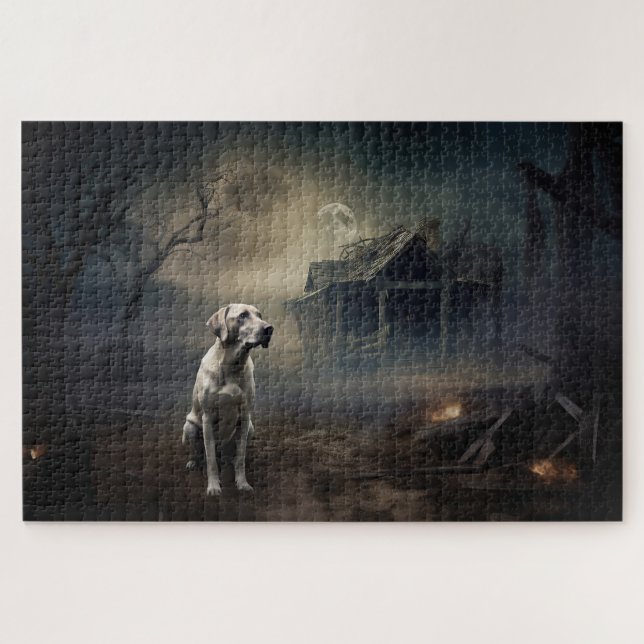 Puzzle Labrador Halloween Aterrador (Horizontal)