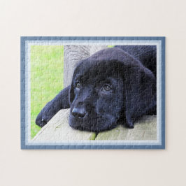 Puzzle Labrador negro perro cachorro 11 x 14 Perro