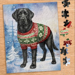 Puzzle Labrador negro recuperador de Navidades aburridos<br><div class="desc">¿Busca una actividad divertida y atractiva para compartir con su familia esta temporada de vacaciones? No busque más y venga a nuestra colección de rompecabezas con los juguetones Labrador Retrievers! Como amante de los perros, adorarás la variedad de diseños que ofrecemos, incluyendo cachorros adorables y adorables, adorables Labs amarillas, chocolate...</div>