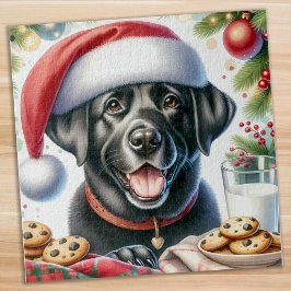 Puzzle Labrador recuperador perro de Santa Cookies Navida