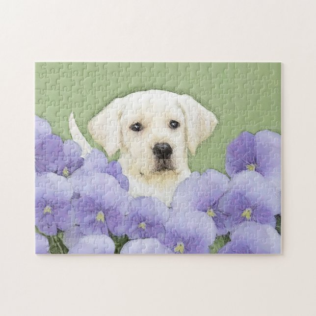 Puzzle Labrador Recuperador Pintura de Cachorro Original  (Horizontal)