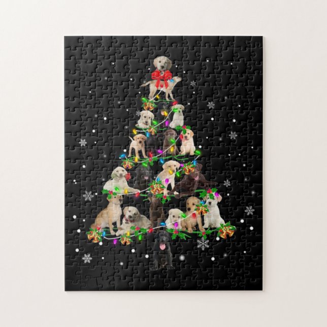 Puzzle Labrador recuperar árbol de Navidad X mas (Vertical)