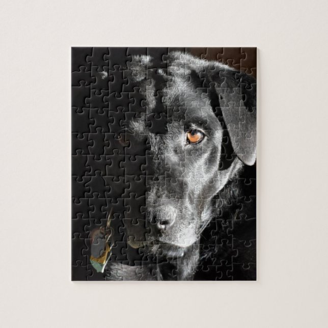 Puzzle Labrador retriever negro adaptable (Vertical)