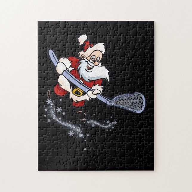 Puzzle Lacrosse Santa Navidades Guay Lax Sport Ugly X-Mas (Vertical)