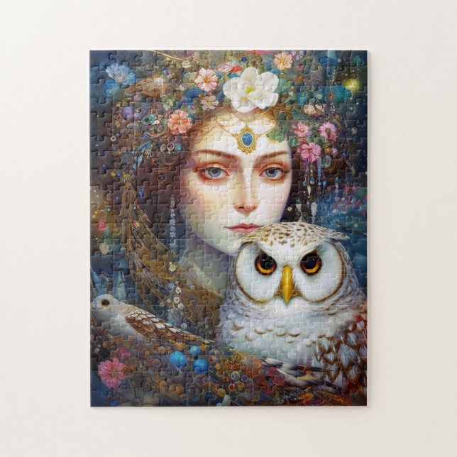 Puzzle Lady Con Owal Surreal Fantasy Art (Vertical)