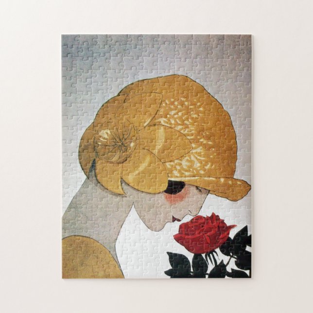 PUZZLE LADY CON ROSA ROJA (Vertical)