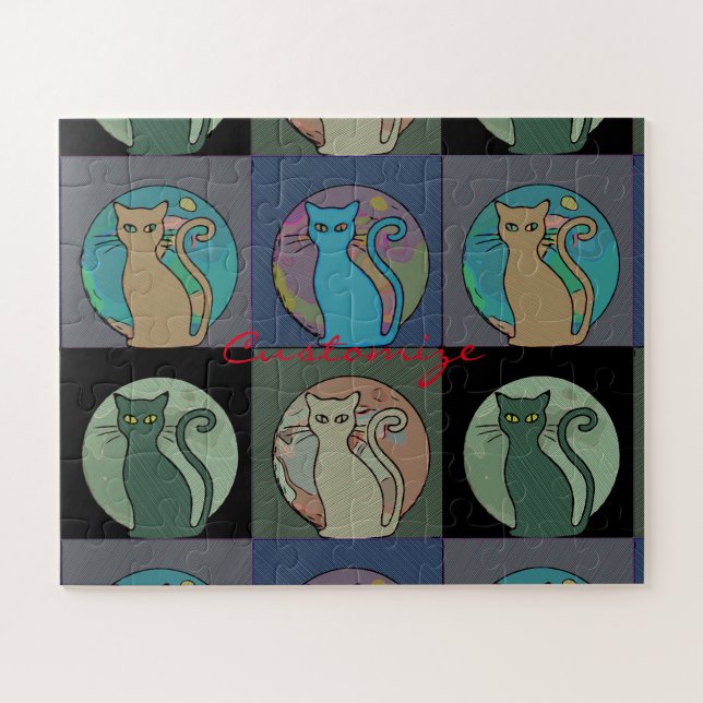 Puzzle Lady Gato Multi Gatos Sentando Thunder_Cove (Horizontal)