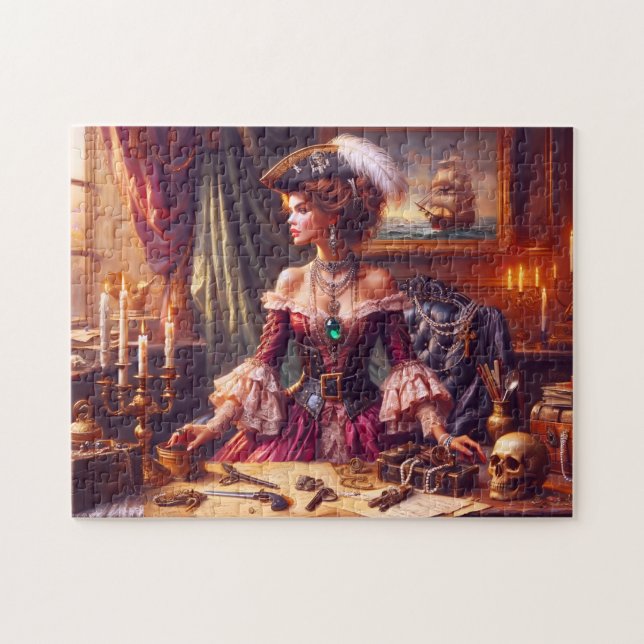 Puzzle Lady Pirate Admiral Anne Adventure Scene (Horizontal)