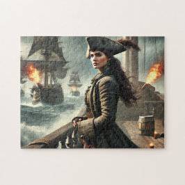 Puzzle Lady Pirate Nautical War Ocean Ship Scene
