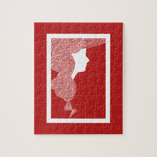 Puzzle Lady Red