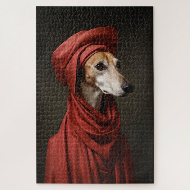 Puzzle Lady Saluki Dog (Vertical)
