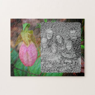 Puzzle Lady Slipper Orchid Frame Añadir la foto