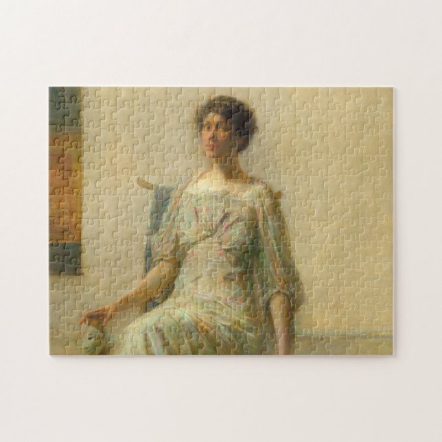 Puzzle Lady with a Mask, 1911 de Thomas Wilmer Dewing (Horizontal)