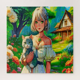 Puzzle Lady y el gato