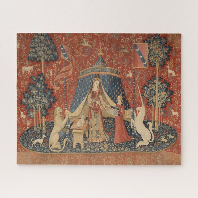 Puzzle Lady Y El Tapiz De La Edad Media De Unicornio (Horizontal)