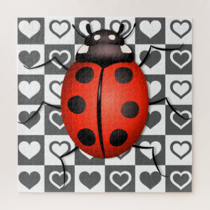 Puzzle Ladybug & Hearts - Cute