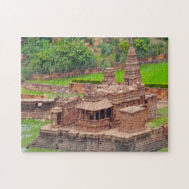 Puzzle Lago Agasthya lago templo Bhuthanatha Badami (Horizontal)