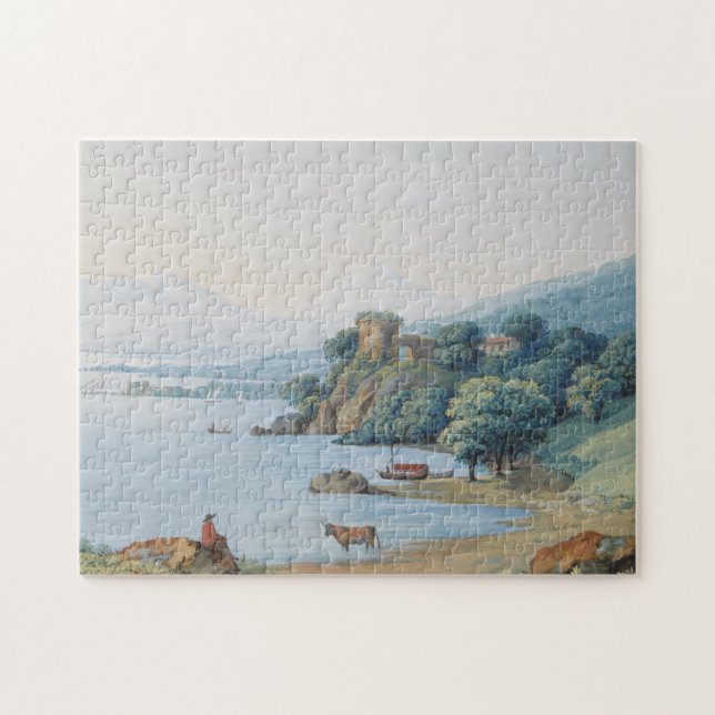 Puzzle Lago annecy con el castillo de Carl Luis Hackert (Horizontal)