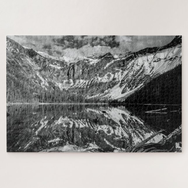 Puzzle Lago Avalanche Blanco y Negro (Horizontal)