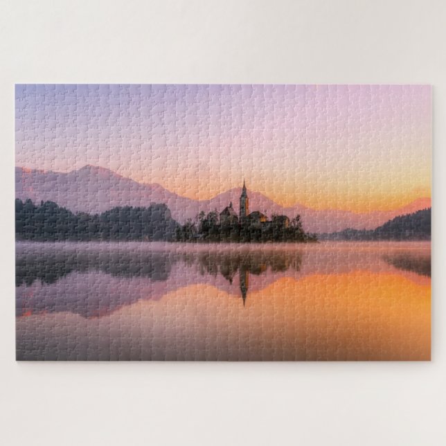 Puzzle Lago Bled Sunrise Eslovenia (Horizontal)
