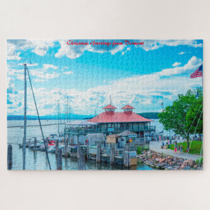 Puzzle Lago Champlain Vermont.Saludos navideños