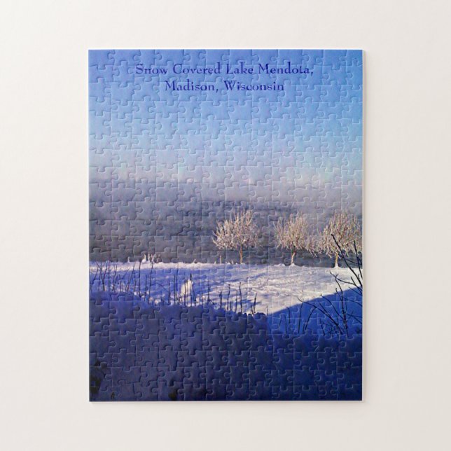 Puzzle Lago cubierto de nieve Mendota, Madison, Wisconsin (Vertical)
