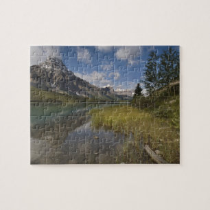 Puzzle lago de aves acuáticas a lo largo de la Icefields 