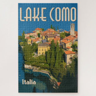 Puzzle Lago de Como, Italia | Póster de viaje italiano re