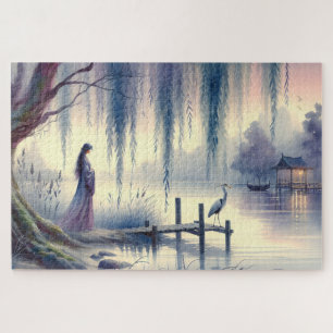 Puzzle Lago de Fantasía Serene con Willow y Heron