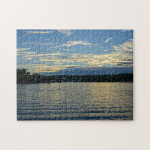 Puzzle Lago de la puesta del sol del azul de Ozarks