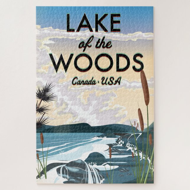 Puzzle Lago de los Bosques EE. UU. Canadá (Vertical)