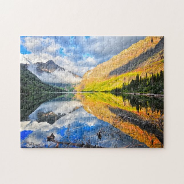 Puzzle Lago de medicinas superior al amanecer (Horizontal)