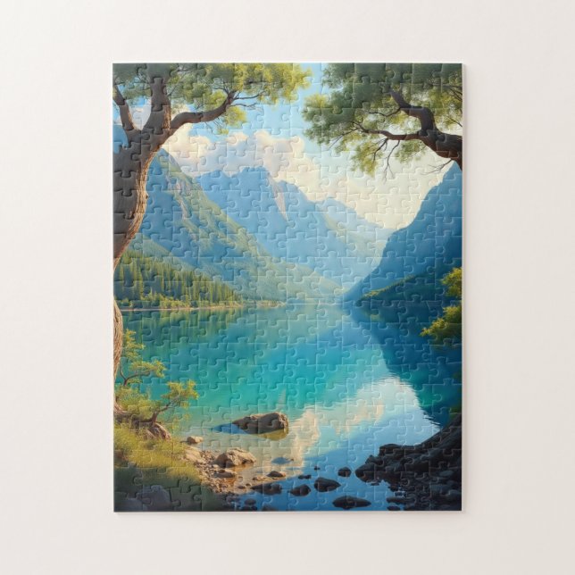 Puzzle Lago de montaña claro (Vertical)