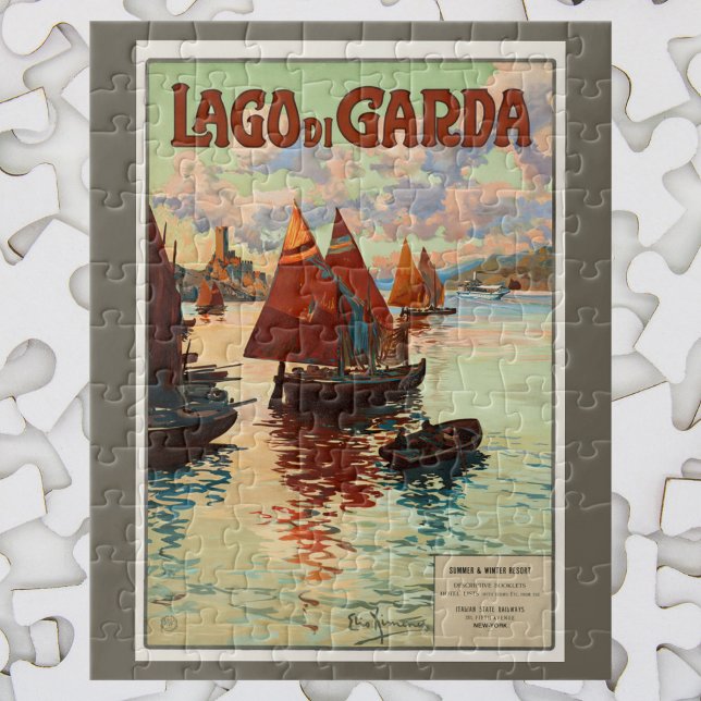 Puzzle Lago di Garda, Lago Garda, Italia Viajes Vintage,  (Subido por el creador)