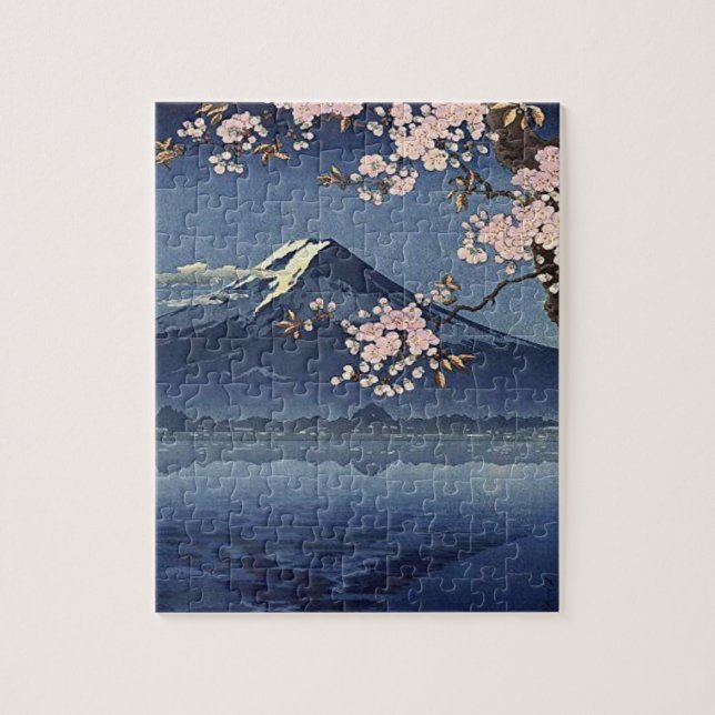 Puzzle Lago japonés vintage Kawaguchi 1936 Tsuchiya Koits (Vertical)