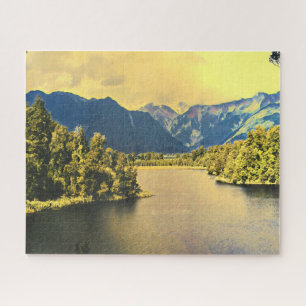 Puzzle Lago Matheson en Nueva Zelanda