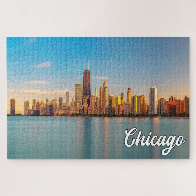 Puzzle Lago Michigan, Chicago, Illinois, EE. UU. (Horizontal)