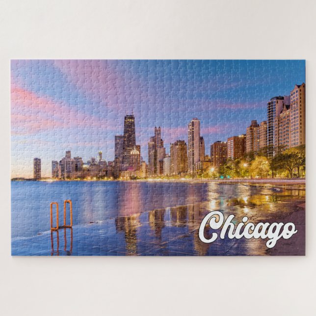 Puzzle Lago Michigan, Chicago, Illinois, Estados Unidos (Horizontal)
