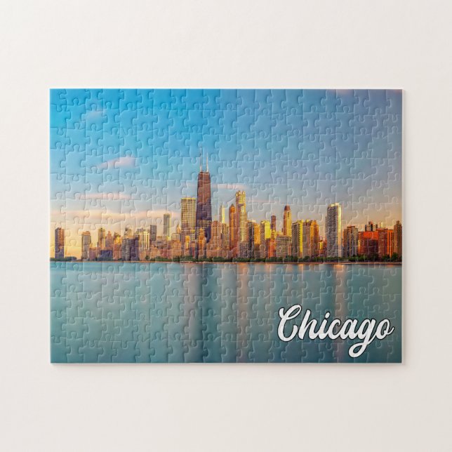 Puzzle Lago Michigan, Chicago, Illinois, Estados Unidos (Horizontal)
