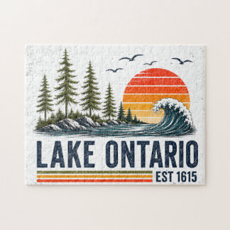 Puzzle Lago Ontario Vintage Grandes Lagos Vida del Lago
