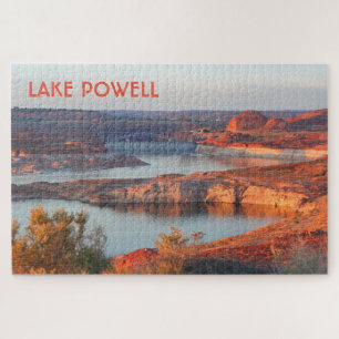 Puzzle Lago Powell: Presa y puente al amanecer