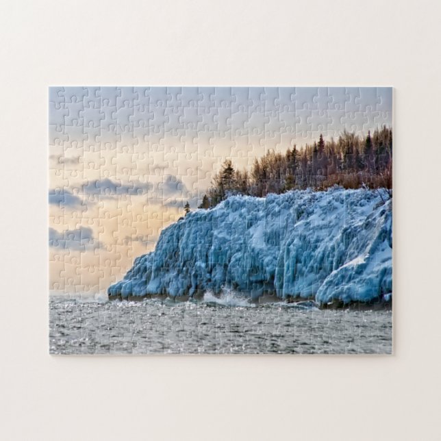 Puzzle Lago Superior de Minnesota congelada (Horizontal)