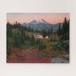 Puzzle Lago Tipsoo y amanecer del otoño del monte Rainier