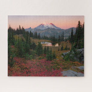 Puzzle Lago Tipsoo y amanecer del otoño del monte Rainier