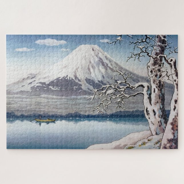 Puzzle Lago Yamanaka en invierno, por Tsuchiya Koitsu (Horizontal)
