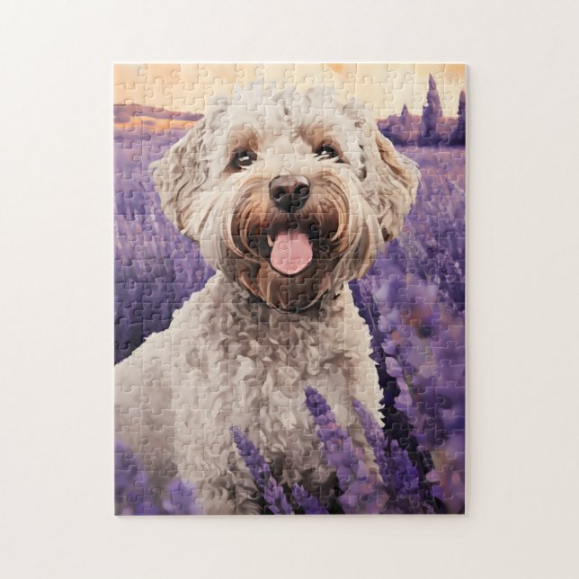 Puzzle Lagotto Romagnolo en el campo Lavender (Vertical)