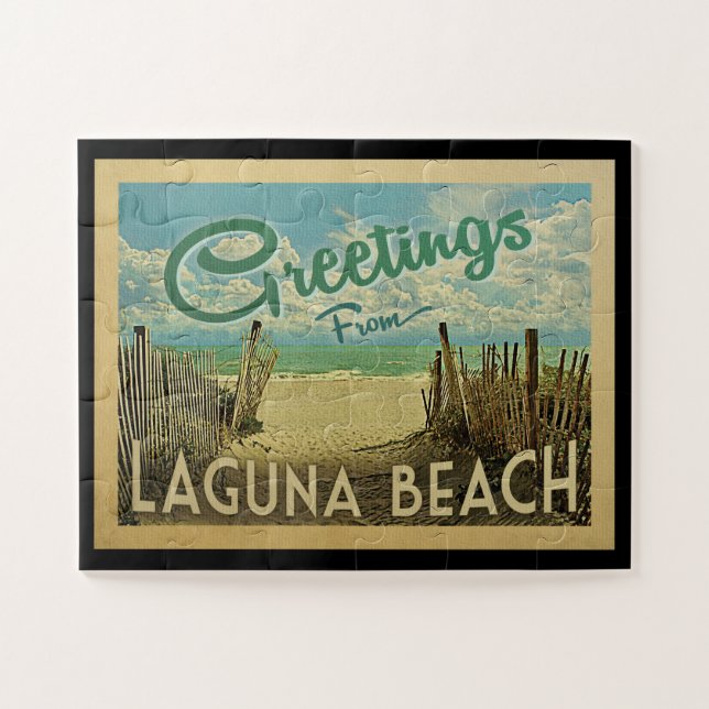 Puzzle Laguna Beach Vintage Travel (Horizontal)