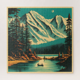 Puzzle Lake Louise Banff National Park Retro Travel
