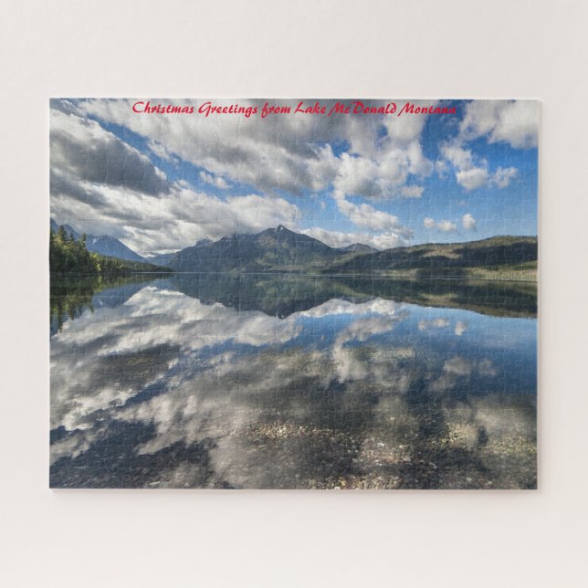 Puzzle Lake McDonald Glacier Park .Feliz Navidad (Horizontal)